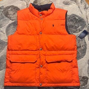 Vibrant Navy/Orange Quilted Vest